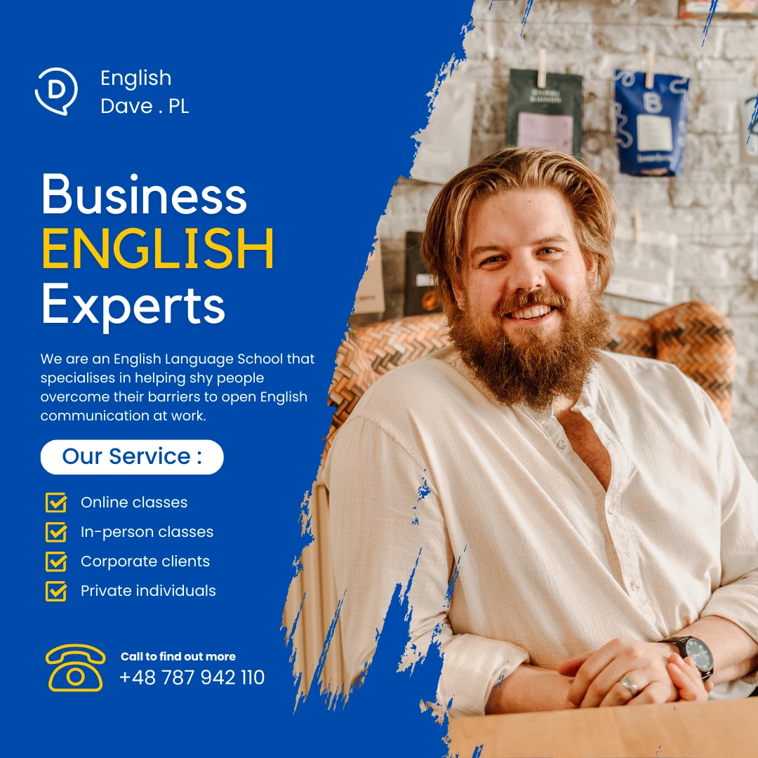 Dave Steenkamp profile card – EnglishDave.PL founder and English teacher